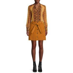 JOIE Neida Belted Suede Mini Skirt in Camel